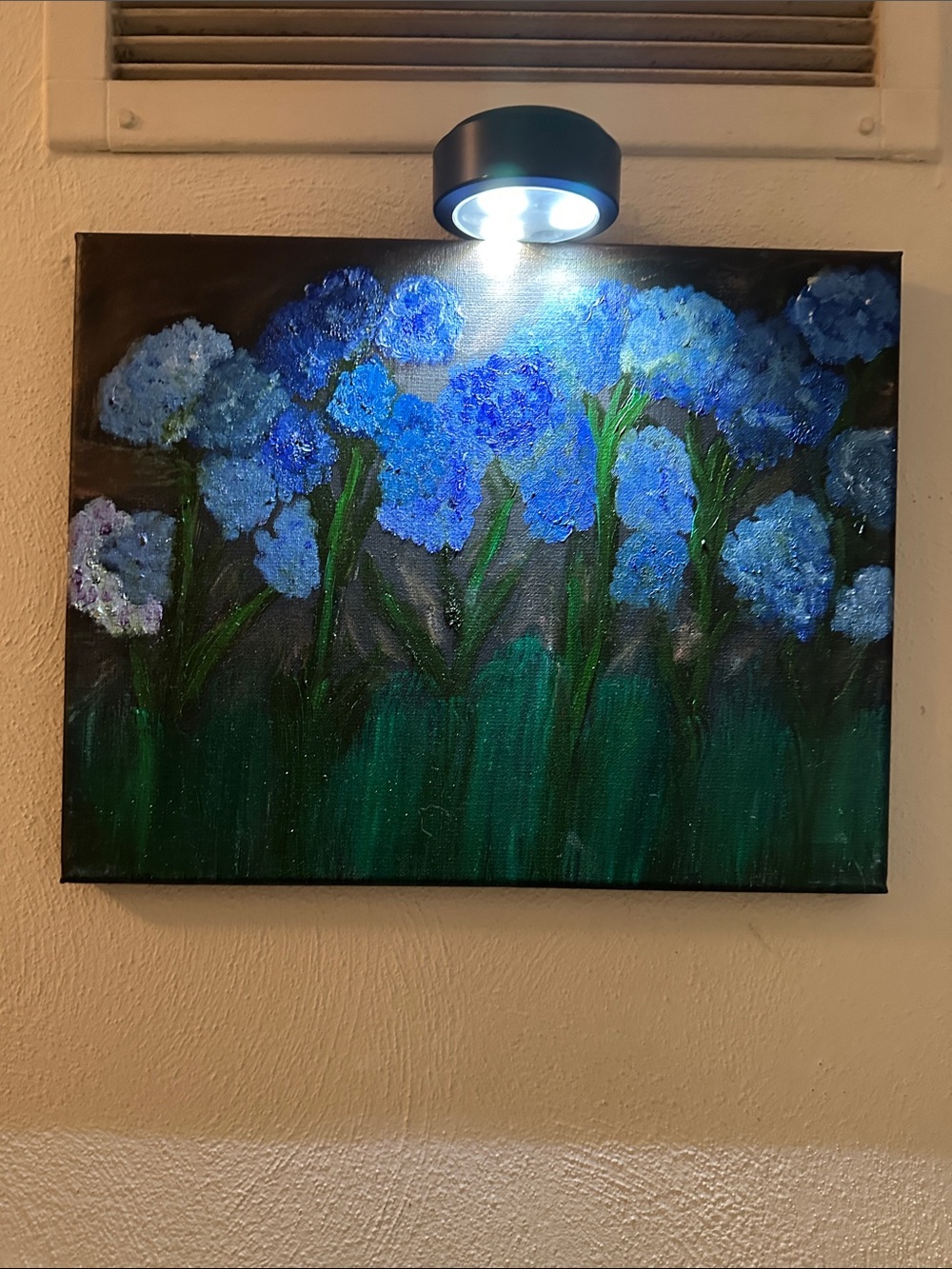 Blue Hydrangea Floral Canvas Art